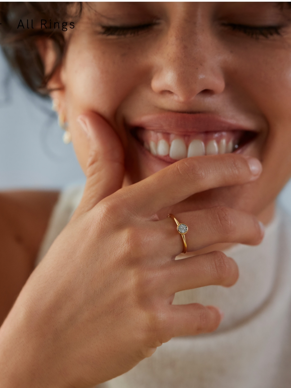 MONICA VINADER Gold Vermeil and Diamond Band Rings - Picture 8 of 9
